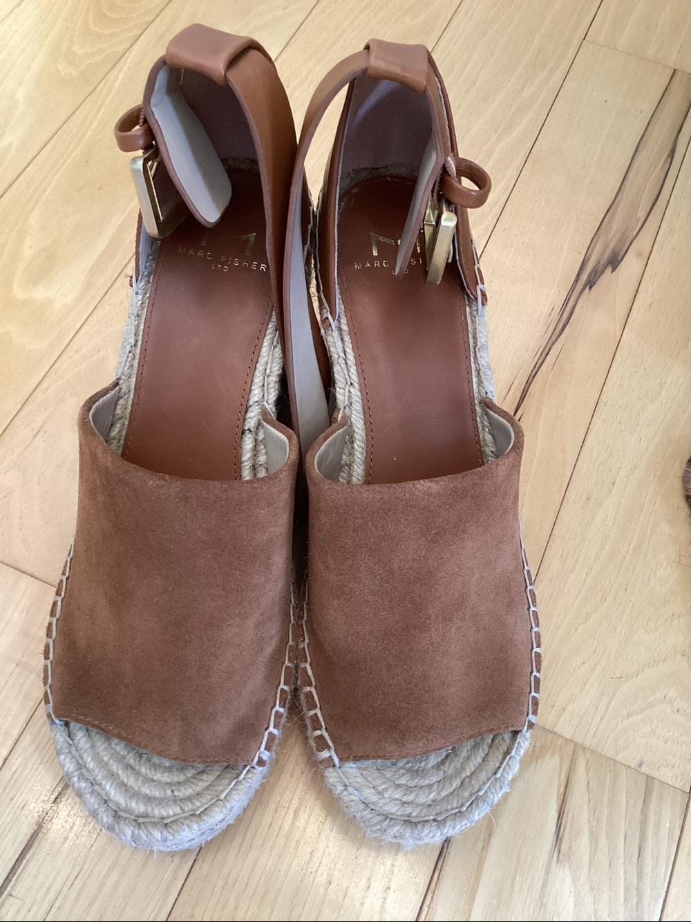 Marc Fisher brown suede Adalyn Espadrille wedge sandals. Women’s size 7.5 - Picture 6 of 16